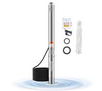 VEVOR Pompa Sommergibile per Pozzi 550W in Acciaio Inox Cavo 20m Prevalenza 53m