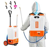 VEVOR Irroratore a Zaino con Carrello, Pressione Regolabile 0-94 PSI Serbatoio da 15 Litri su Ruote, con 8 Ugelli, 2 Lance, Coperchio a Bocca Larga per Giardino, Diserbo, Irrorazione, Pulizia