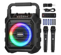 VEVOR Karaoke Macchina Altoparlante Bluetooth da 165 mm 2 Microfoni Wireless
