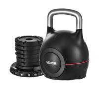 VEVOR Kettlebell Regolabile 7 Livelli Peso 2 a 20 kg Esercizio del Corpo Nero