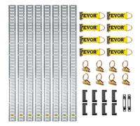 VEVOR E-Track Tie Down Kit, 34 Pezzi VV-ETS-TD534S Capacità 454 kg Lunghezza 5 Piedi Binari della Linea a E-track in Acciaio con Cinghie di Fissaggio e Anelli per I Rimorchi, Pickup, Camion e Furgoni