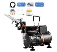 VEVOR Kit Aerografo Compressore d'Aria a Doppia Ventola con 3 Aerografi