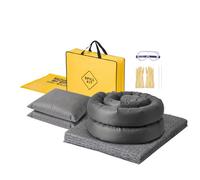 VEVOR Kit Assorbente Completo per Sversamenti di Olio e Acqua, 20 Panni, 2 Salsicciotti, 2 Cuscini, 2 Sacchi per Materiali Pericolosi e 1 Borsa, Panni Assorbenti per Fuoriuscite per Garage e Officina