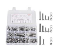 VEVOR Kit Assortimento di Bulloni Dadi da 246 pezzi, Viti Imperiali e Rondelle Piatte, Acciaio Inox 1/4-20, 5/16-18, 3/8-16, Kit di Viti Dadi Assemblaggio per Mobili Attrezzature, Fai da te