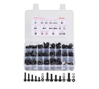 VEVOR Kit Assortimento di Bulloni Dadi da 280 pezzi, Viti per Macchine Metriche Rondelle Piatte, Acciaio Legato M6/M8/M10, Kit di Viti Dadi per Assemblaggio di Mobili Attrezzature, Fai da te