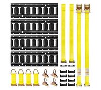 VEVOR Kit Binario di Linea E-Track di Fissaggio, Sistema Binario di Ancoraggio del Carico, Set di Binari E-Track da 4 Pezzi da 406,4 mm, Adatto per Garage, Furgoni e Motociclette e Rimorchi