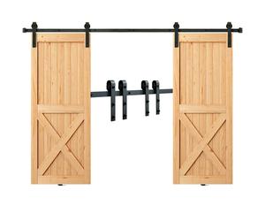 VEVOR Kit Binario per Porta Scorrevole Doppia Carico 150kg 244cm Gancio Forma J
