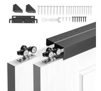 VEVOR Kit Binario per Porta Scorrevole Ferramenta per Guida Doppia Lunghezza 1829 mm, Set di Ferramenta per Porta a Scomparsa Lega di Alluminio Carico Singolo max. 68 kg Camera da Letto Bagno