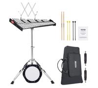 VEVOR Kit Campana Xilofono Glockenspiel a 32 Note, Strumento a Percussione Professionale con Mazze, Bacchette, Leggio, Pad 203 mm, Supporto Regolabile e Borsa per il Trasporto per Studenti e Adulti
