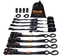 VEVOR Set Cinghie di Tensione Cricchetto 4 Ganci di Fissaggio Carico max. 998kg