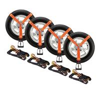 VEVOR Kit Cinghie di Ancoraggio a Cricchetto, Cinghie per Pneumatici 2" x 120", Carico di Lavoro 5512 LBS, Resistenza alla Rottura 11023 LBS, Cinghie di Ancoraggio per Auto per Camion, Rimorchio 4 pz