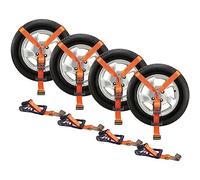 VEVOR Kit Cinghie di Ancoraggio per Auto, Cinghie per Pneumatici 2" x 120", Carico di Lavoro 5512 LBS, Resistenza alla Rottura 11023 LBS, per ATV, Moto, Furgone, SUV, UTV, Rimorchio