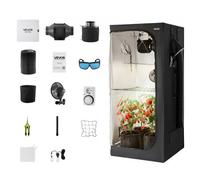VEVOR Kit Completo per Tenda Idroponica Coltivazione da Interno 80x80x180 cm, Tenda da Coltivazione con Illuminazione LED a Spettro Completo, Sistema di Ventilazione, Mylar Riflettente