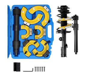 VEVOR Kit Compressore a Molla Ammortizzatore per Auto Capacità max. 4,5 Tonnellate in Acciaio 45#, Kit di Compressore a Molla 3 Pezzi Valigetta Portatile Rimozione Molle di Sospensione per Auto SUV