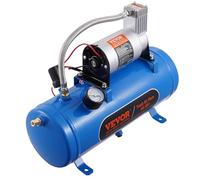 VEVOR Kit Compressore d'Aria 12V Serbatoio da 6 Litri, Kit Compressore d'Aria per Clacson Tromba, Pressione di Esercizio 90-120 PSI, Sistema di Compressore d'Aria Integrato per Clacson Tromba Camion