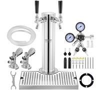 VEVOR Kit Distributore di Birra a Rubinetto Doppio Dispensatore Torre Birra