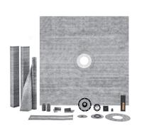 VEVOR Kit cordolo doccia, kit piatto doccia 72"x72" con flangia centrale in ABS da 2", griglia in acciaio inossidabile da 4", cordolo doccia impermeabile, membrana e striscia, bastoncini inclinati