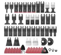 VEVOR Kit da 160 Pezzi per Utensile Oscillante e Levigatura, 36 Lame Universali per Multiutensile, e Raschietti, 2 Platorelli e 120 Fogli Abrasivi, 11 Tipi per Metallo Morbido, Plastica e Legno