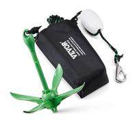 VEVOR Kit di ancoraggio per kayak, 1,6 kg, kit di ancoraggio con corda da 8 m e gancio di ancoraggio per boa/barca, ancoraggio pieghevole in acciaio inossidabile 304, accessori per kayak, piccole