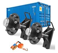 VEVOR Kit di Assali per Ruote per Container, Ruote a 8 Fori, per Container Marittimi per Carichi Pesanti con Sistema di Cricchetto, per Spostamenti da 6 m a 12 m, Trasporto Sicuro per Banchine, Nero
