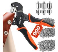 VEVOR Kit di Attrezzi per Occhielli da 6/10/12 mm 900 Pezzi con Rondelle, Pressa Occhiellatrice Manuale Punzoni Blocchi, per Pelle Cuoio Teloni Scarpe Artigianato Tessuto Lavori Fai Da Te Domestici