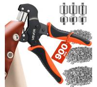 VEVOR Kit di Attrezzi per Occhielli da 6/8/10 mm 900 Pezzi con Rondelle, Pinza Occhiellatrice Manuale, Strumento per Forare Blocchi per Pelle Cuoio Teloni Scarpe Artigianato Tessuto Lavori Fai Da Te