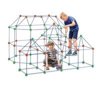 VEVOR Kit di Costruzione per Forte per Bambini 180 Pezzi, Set di Costruzioni per Tende da Gioco, Regalo educativo per Ragazzi Ragazze di 4 5 6 7 8+ Anni, per Interni Esterni con 120 Aste, 60 Palline