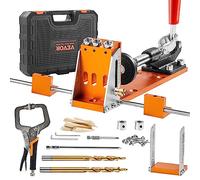 VEVOR Kit di Dime per Fori a Tasca 3 Fori Tascabili con Chiave Punte Quadrate, Set per Dima di Foratura per Fori Tascabili Fori Inclinati, Set per Dima Foratura Angolare Lavorazione Carpentieri 3,82kg