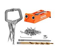 VEVOR Kit di Dime per Fori a Tasca 50 Pezzi con Punta Quadrata Morsetti a Forma di C, Set per Dima per Foratura Angolare Lavorazione Carpentieri, Set per Dima per Fori a Tasca 0,75kg in Nylon 50 Viti