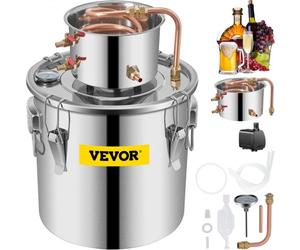 VEVOR Kit di Distillatore Alambicco in Acciaio Inox Rame Puro Materiale per Uso Alimentare Capienza del Serbatoio 30L, Kit Distillatore 35 x 35 cm per Liquore Acqua Distillata Vino con Pompa d'Acqua