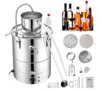 VEVOR Kit di Distillatore Elettrico Alcol in Acciaio Inox Capienza 30L Potenza Nominale 1800W con Pompa dell'Acqua Potenza 6,8-8W, Alambicco Distillatore in Acciaio Inox Uso Alimentare Acqua Alcol