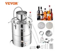 VEVOR Kit di Distillatore Elettrico Alcol in Acciaio Inox Capienza 50L Potenza Nominale 2800W con Pompa dell'Acqua Potenza 6,8 - 8W, Alambicco Distillatore in Acciaio Inox Uso Alimentare Acqua Alcol