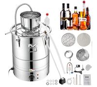 VEVOR Kit di Distillatore Elettrico Alcol in Acciaio Inox Capienza 50L Potenza Nominale 2800W con Pompa dell'Acqua Potenza 6,8-8W, Alambicco Distillatore in Acciaio Inox Uso Alimentare Acqua Alcol