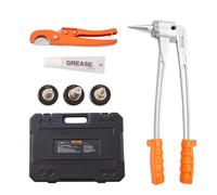 VEVOR Kit di Espansore Manuale a Leva per Tubi PEX da 0,5-2 mm 3 Testine di Espansione 1,27 cm 1,9 cm 2,54 cm, Kit di Strumenti per Espansione per Tubi in Rame Alluminio Ottone Acciaio, Espansore Tubi