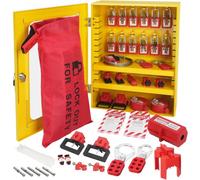 VEVOR Kit di Etichettatura per Blocco Elettrico 59 Pezzi, Stazioni di Etichettatura per Blocco di Sicurezza PCS con Lucchetti, Fermagli, Etichette, Fascette, Blocco Prese, Blocco Cavi, Borsa di Blocco