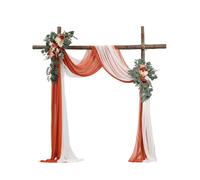 VEVOR Kit di Fiori Artificiali per Arco Nuziale, Fiori Arancioni per Arco Nuziale con Kit di Tende, 2 Pezzi Composizione Floreale, 2 Pezzo Tende Trasparenti, per Bouquet Cerimonia Sfondo Ricevimento