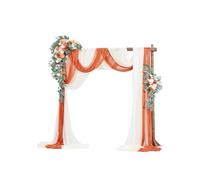 VEVOR Kit di Fiori Artificiali per Arco Nuziale, Fiori Arancioni per Arco Nuziale con Kit di Tende, 2 Pezzi Composizione Floreale, 3 Pezzo Tende Trasparenti, per Bouquet Cerimonia Sfondo Ricevimento