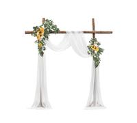 VEVOR Kit di Fiori Artificiali per Arco Nuziale, Fiori Bianchi per Arco Nuziale con Kit di Tende, 2 Pezzi Composizione Floreale, 1 Pezzo Tende Trasparenti, per Bouquet Cerimonia Sfondo Ricevimento