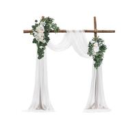 VEVOR Kit di Fiori Artificiali per Arco Nuziale, Fiori Bianchi per Arco Nuziale con Kit di Tende, 2 Pezzi Composizione Floreale, 2 Pezzo Tende Trasparenti, per Bouquet Cerimonia Sfondo Ricevimento