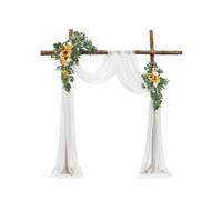 VEVOR Kit di Fiori Artificiali per Arco Nuziale, Fiori Bianchi per Arco Nuziale con Kit di Tende, 2 Pezzi Composizione Floreale, 1 Pezzo Tende Trasparenti, per Bouquet Cerimonia Sfondo Ricevimento