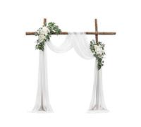 VEVOR Kit di Fiori Artificiali per Arco Nuziale, Fiori Bianchi per Arco Nuziale con Kit di Tende, 2 Pezzi Composizione Floreale, 1 Pezzo Tende Trasparenti, per Bouquet Cerimonia Sfondo Ricevimento