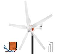 VEVOR Kit di Generatore Eolico Generatore 12V/24V(Auto) Con Controllo di Ricarica MPPT a Trifase 200W a 5 Pale, Uso nella Ricarica per il Monitoraggio Domestico, Camper, Barche e Altro Uso Domestico