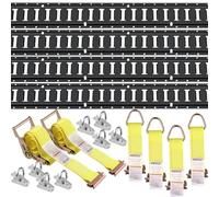 VEVOR Kit di guida di ormeggio universale E-Track da 1,52 m - Set di 18 pezzi orizzontali di pista E - Acciaio versatile nero per carico su camion e rimorchi