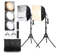 VEVOR Kit di Illuminazione Softbox 3000-6500K Regolabile per Riprese 40 x 40 cm