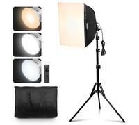 VEVOR Kit di Illuminazione Softbox 40 x 40 cm 3000-6500K Regolabile per Riprese