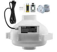 VEVOR Kit di Installazione Ventola Radon da 4 a 4,5 pollici, Kit Sistema Ventola di Mitigazione del Radon da 260 CFM con 2 Giunti, Indicatore di Pressione, Ventola di Scarico per Condotto in Linea