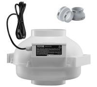 VEVOR Kit di Installazione Ventola Radon da 98 a 114 mm Kit di Mitigazione del Radon Silenzioso 380 CFM 2 Giunti, Ventola per Radon Impermeabile, Ventola di Scarico Elettrica in Linea, 2600 giri/min