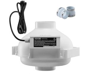 VEVOR Kit di Installazione Ventola Radon da 98 a 114 mm Kit di Mitigazione del Radon Silenzioso da 190 CFM con 2 Giunti, Ventola per Radon Impermeabile, Ventola di Scarico per Condotto in Linea, 51 W