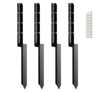 VEVOR Kit di Picchetti di Ancoraggi per Pali Recinzione, Picchetti di Supporto in Acciaio, Riparazione Inclinato Legno Rotto, Palo per Recinzione Avvolgente, Diametro Interno 51 x 51 mm 4 Pezzi