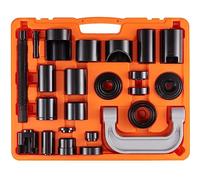 VEVOR Kit di Pressatura per Giunto Sferico 25 Pezzi in Valigetta da Officina per Riparazione Veicoli in Materiale Acciaio al Carbonio per Auto 2WD/4WD, Kit Attrezzatura Giunti Sferici 25 Pz a Telaio C